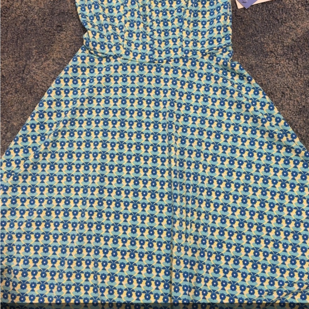 Blue and Yellow Patterned Dress